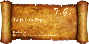 Tajti György névjegykártya